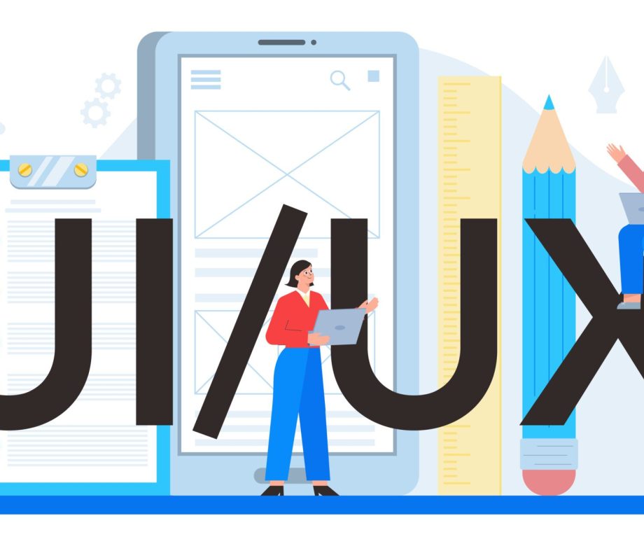 UX UI typographic header. App interface improvement