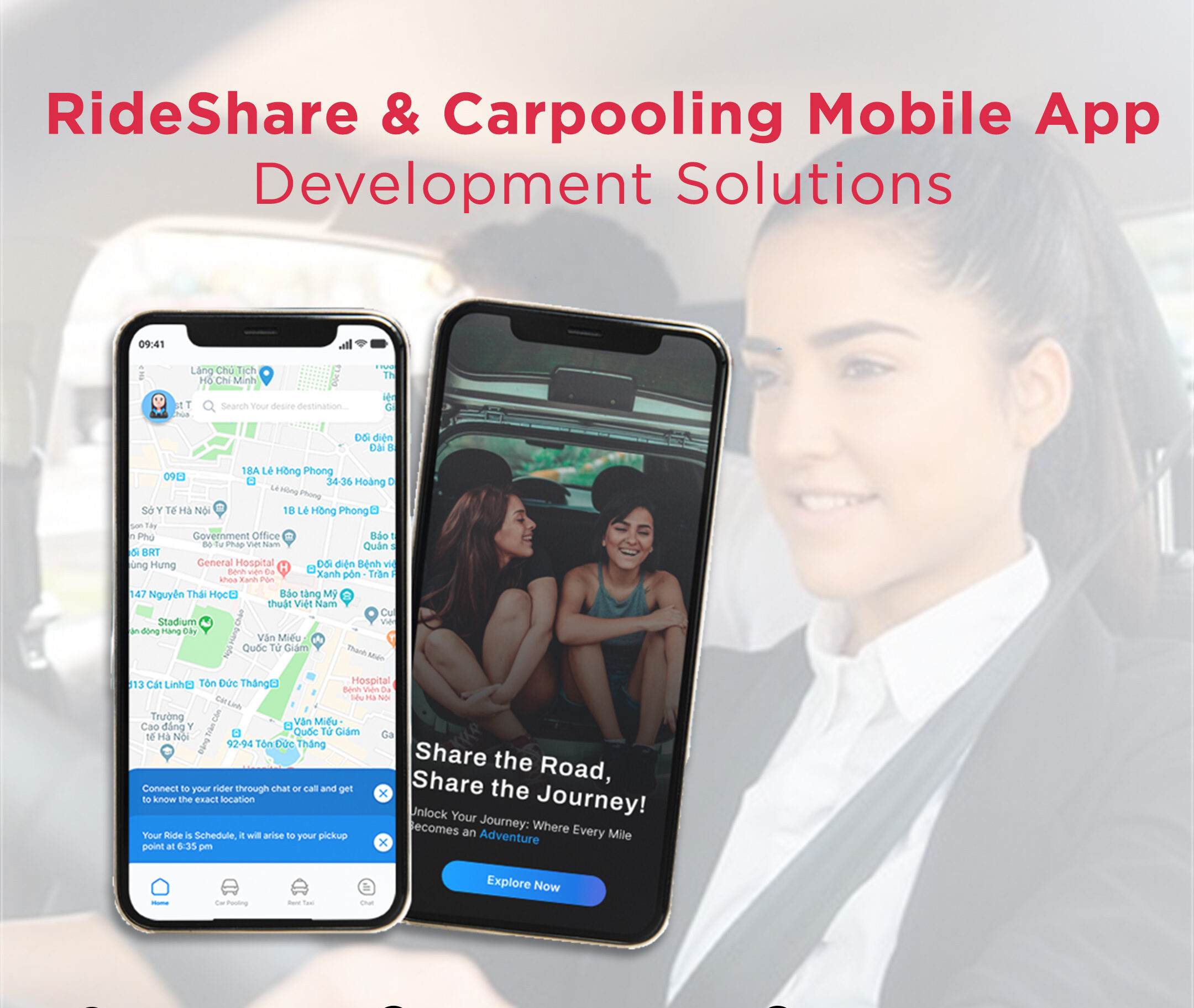 Rideshare And Carpooling App Development| Corporate Carpooling Apps