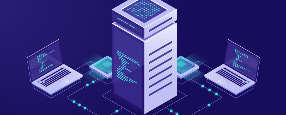 Big data processing concept, server room, blockchain technology token access, data center and database, network connection isometric illustration vector neon Big data processing concept, server room, blockchain technology token access, data center and database, network connection isometric illustration vector neon